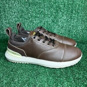 True Linkswear Lux Tour Golf Shoes Brown Leather Spikeless Mens Size 9.5